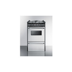 Summit TEM110BRWY 20" Slide-In Electric Range with 4 Coil Elements, 2.46 cu. ft. Oven Capacity, Storage Drawer, Oven Window, and Towel Bar Handles in Stainless Steel