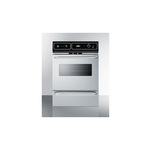 Summit TEM721BKW 24" Single Electric Wall Oven with 2.92 cu. ft. Capacity, Storage Drawer, Oven Window, Clock with Timer, and Interior Oven Light (Stainless Steel and Black)