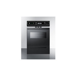 Summit TEM721DK 24" Single Electric Wall Oven with 2.92 cu. ft. Capacity, Storage Drawer, Oven Window, Clock with Timer, and Interior Oven Light (Black Glass)