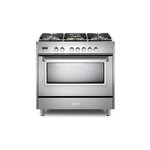 Verona VDFSGE365SS 36 inch Designer Series Freestanding Dual Fuel Range with 5 Sealed Burners, 5 cu. ft. Oven Capacity and Convection (Stainless Steel)