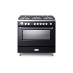 Verona VDFSGG365E 36" Designer Series Freestanding Gas Range with 5 Sealed Burners, 5 cu. ft. Oven Capacity and Convection (Matte Black)