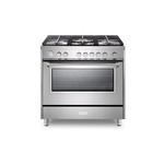 Verona VDFSGG365SS 36 inch Designer Series Freestanding Gas Range with 5 Sealed Burners, 5 cu. ft. Oven Capacity and Convection (Stainless Steel)