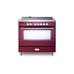 Verona VDFSIE365BU 36" Designer Series Freestanding Induction Range with 5 Elements, 5 cu. ft. Oven Capacity and European Convection (Burgundy)