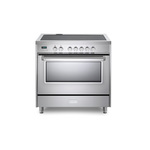 Verona VDFSIE365SS 36" Designer Series Freestanding Induction Range with 5 Elements, 5 cu. ft. Oven Capacity and European Convection (Stainless Steel)