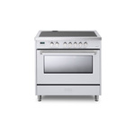 Verona VDFSIE365W 36" Designer Series Freestanding Induction Range with 5 Elements, 5 cu. ft. Oven Capacity and European Convection (White)