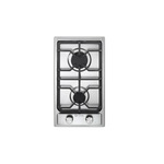 Verona VDGCT212FSS 12" Designer Series Gas Cooktop with 2 Brass Burners and Continuous Cast Iron Grates in Stainless Steel