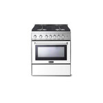 Verona VEFSGG304NW 30" Freestanding Gas Range with 4 Sealed Burners, 3.6 cu. ft. Oven Capacity and Convection Oven (White)