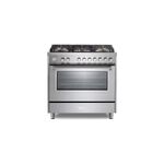 Verona VUFSGG365SS 36" Ultima Collection Freestanding Gas Range with 5 Sealed SABAF Brass Burners, 5 cu. ft. Oven Capacity and Temperature Gauge (Stainless Steel)