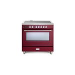 Verona VUFSIE365BU 36" Ultima Collection Freestanding Induction Range with 5 Elements, 5 cu. ft. Oven Capacity (Burgundy)