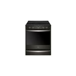 Whirlpool WEE750H0HV 30" Smart Smoothtop Electric Range with 6.4 cu. ft. Capacity, True Convection, 5 Elements, Wifi, Aqualife (Black Stainless Steel)