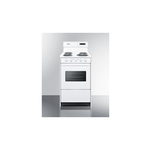 Summit WEM130KW 20" Freestanding Electric Range with 4 Coil Elements, 2.46 cu. ft. Capacity, Digital Clock and Timer, Push-to-Turn Knobs and Storage Drawer in White (White)