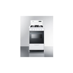 Summit WNM1307DK 20" Freestanding Gas Range with 4 Open Burners, 2.46 Cu. Ft. Capacity, Manual Clean, Broiler Drawer, & Electronic Ignition, in White (Black)