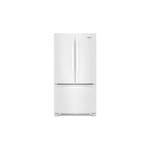 Whirlpool WRFF3036RW 36" Freestanding French Door Bottom Mount Refrigerator with 25.2 cu. ft. Capacity, Adaptive Defrost, Spillproof Glass Shelves, Two-Tier Freezer Storage (White)