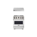 Viking 2-Piece Kitchen Package with VGIC53024BSS 30″ Gas Range and VWH530121SS 30" Wall Hood