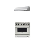 Viking 2-Piece Kitchen Package with VGIC53626BSS 36″ Gas Range and VWH3610SS 36″ Wall Hood