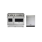 Viking 2-Piece Kitchen Package with VGIC54828BSS 48″ Gas Range and VDWU524SS 24″ Dishwasher