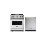 Viking 2-Piece Kitchen Package with VGR5304BSS 30″ Gas Range and VDWU524SS 24″ Dishwasher