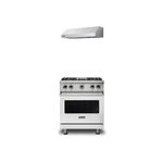 Viking 2-Piece Kitchen Package with VGR5304BSS 30″ Gas Range and VWH3010SS 30″ Wall Hood