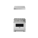 Viking 2-Piece Kitchen Package with VGR5366BSS 36″ Gas Range and VWH536121SS 36″ Wall Hood