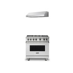 Viking 2-Piece Kitchen Package with VGR5366BSS 36″ Gas Range and Viking VWH3610SS 36″ Wall Hood