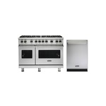 Viking 2-Piece Kitchen Package with VGR5488BSS 48″ Gas Range and Viking VDWU524SS 24″ Dishwasher