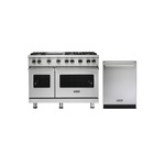 Viking 2-Piece Kitchen Package with VGR5486GSS 48″ Gas Range and VDWU524SS 24″ Dishwasher