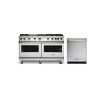 Viking 2-Piece Kitchen Package with VGR5606GQSS 60″ Gas Range and VDWU524SS 24″ Dishwasher