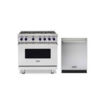 Viking 2-Piece Kitchen Package with VGR73626BSS 36″ Gas Range and VDWU524SS 24″ Dishwasher