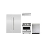 Viking 5-Piece Kitchen Package with VGR5304BSS 30 inch Gas Range, VWH3010SS 30 inch Wall Hood, VDWU524SS 24 inch Dishwasher, FRI7300WR 30 inch Refrigerator, FFI7180WL 18 inch Freezer, VICDP30SS and VICDP18SS Stainless Steel Panels