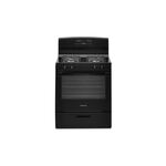 Amana AGR6303MMB 30" Freestanding Gas Range with 4 Sealed Burners, 5.1 cu. ft. Oven Capacity, Broiler Drawer, SpillSaver Upswept Cooktop (Black)