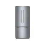 Bosch B36BT935NS Benchmark Series 36" Smart Built-In French Door Refrigerator with 19.4 cu. ft. Total Capacity, Energy Star, Home Connect, Digital Temperature Control, LED Lighting, Ice Maker and Optiflex Hinge in Stainless Steel