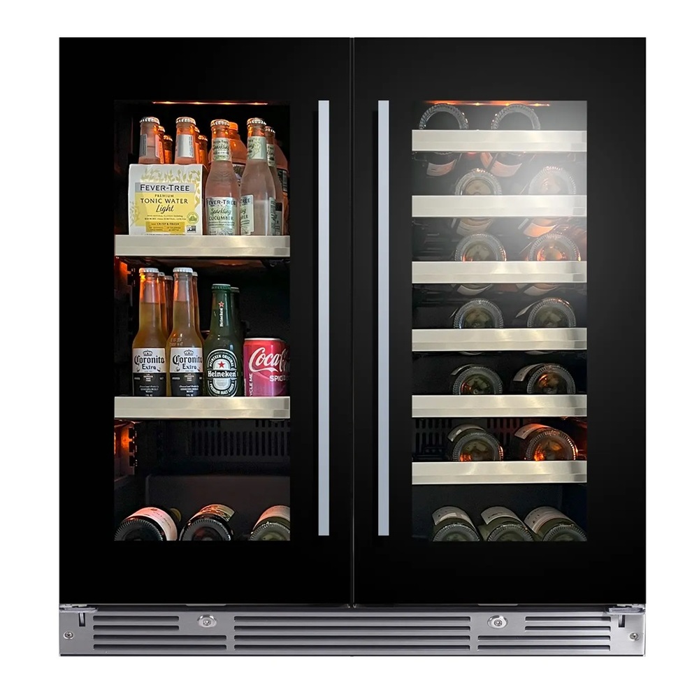 Beverage cooler with dual temp control