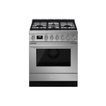 Smeg CPF30UGMX 30 inch Portofino Series Dual Fuel Range with 4 Sealed Burners, 3.6 cu. ft. Capacity, Even Clean Enamel  (Stainless Steel)