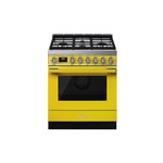 Smeg CPF30UGMYW 30 inch Portofino Series Dual Fuel Range with 4 Sealed Burners, 3.6 cu. ft. Capacity, Even Clean Enamel  (Yellow)