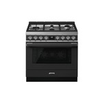 Smeg CPF36UGGAN 36" Portofino Series Gas Range with 5 Sealed Burners, 4.5 cu. ft. Oven Capacity, Even Clean Enamel  (Anthracite)