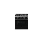 Smeg CPF36UGGBL 36" Portofino Series Gas Range with 5 Sealed Burners, 4.5 cu. ft. Oven Capacity, Even Clean Enamel  (Black)