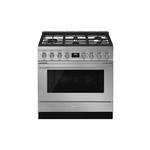 Smeg CPF36UGGX 36" Portofino Series Gas Range with 5 Sealed Burners, 4.5 cu. ft. Oven Capacity, Even Clean Enamel  (Stainless Steel)