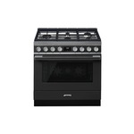 Smeg CPF36UGMAN 36" Portofino Series Dual Fuel Range with 5 Sealed Burners, 4.5 cu. ft. Oven Capacity, Even Clean Enamel (Anthracite)