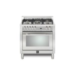 Lofra CXSS36M0G500 36" Curva Dual Fuel Freestanding Range with 5 Brass Burners, True European Convection Oven (Stainless Steel)