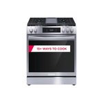 Frigidaire GCFG3060BF 30 inch Gallery Series Gas Range with 4 Burners, Griddle, Air Fry, Self Cleaning, Total Convection (Stainless Steel)