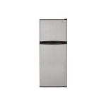 Haier HA10TG21SS 24" Top Mount Refrigerator with 2 Spill Proof Glass Shelves, Gallon Storage, Clear Humidity Crisper, LED Lighting (Stainless Steel)