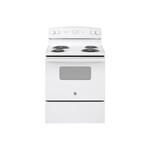 GE JBS160DMWW 30" Freestanding Electric Range with 4 Coil Elements, 5 cu. ft. Oven Capacity, Storage Drawer and Sensi-Temp Technology (White)