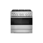 JennAir JDRP436HM 36" NOIR Smart Dual-Fuel Professional Range with 6 Burners, 5.1 cu. ft. Oven Capacity, Remote Access, Dual-Stacked PowerBurners, Glide Racks, and Sabbath Mode in Stainless Steel