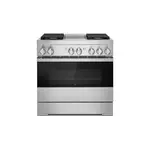 JennAir JDRP536HM 36" NOIR Dual Fuel Professional Range with 5.1 cu. ft. Oven Capacity, 4 Burners and Griddle, Remote Access, Cinematic Oven Lights, in Stainless Steel