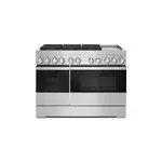 JennAir JDRP548HM 48" NOIR Professional Dual Fuel Range with 6.3 cu. ft. Total Oven Capacity, 6 Burners, Griddle, Dual-Stacked  PowerBurners, in Stainless Steel