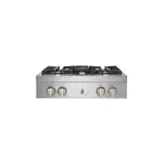 JennAir JGCP430HL 30" RISE Gas Rangetop with 4 Sealed Burners, Cast Iron Grates, Halo-Effect Knobs, Electronic Ignition with Flame-Sensing Reignition, in Stainless Steel