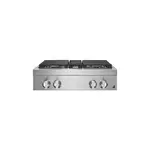 JennAir JGCP430HM 30" NOIR Gas Rangetop with 4 Sealed Burners, Cast Iron Grates, Halo-Effect Knobs, Electronic Ignition with Flame-Sensing Reignition, in Stainless Steel