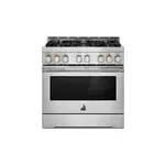 JennAir JGRP436HL 36" RISE Smart Gas Range with 6 Sealed Burners, 5.1 cu. ft. Oven Capacity, Cast Iron Grates, CustomClean with Automatic Lock, in Stainless Steel