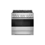 JennAir JGRP436HM 36" NOIR Smart Gas Range with 6 Sealed Burners, 5.1 cu. ft. Oven Capacity, Cast Iron Grates, CustomClean with Automatic Lock, in Stainless Steel