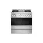 JennAir JGRP536HM 36" NOIR Smart Gas Range with 4 Sealed Burners, 5.1 Cu. Ft. Oven Capacity, Remote Access, Halo-Effect Knobs, Chrome-Infused Griddle, in Stainless Steel